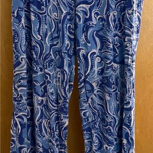 Lilly Pulitzer Blue and White Swirl Pajama Pants